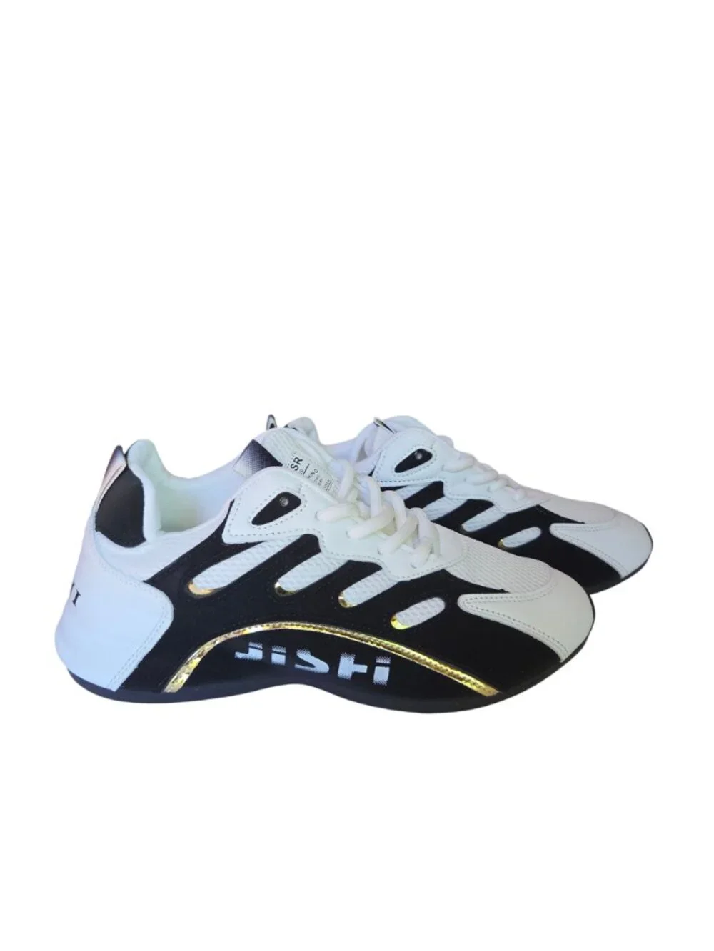 Mens Size 7/40 Lightweight Athletic Sneakers Black & White Breathable Non-Slip
